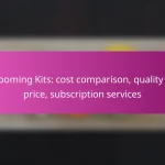 Grooming Kits: cost comparison, quality vs. price, subscription services