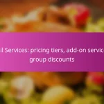 Nail Services: pricing tiers, add-on services, group discounts