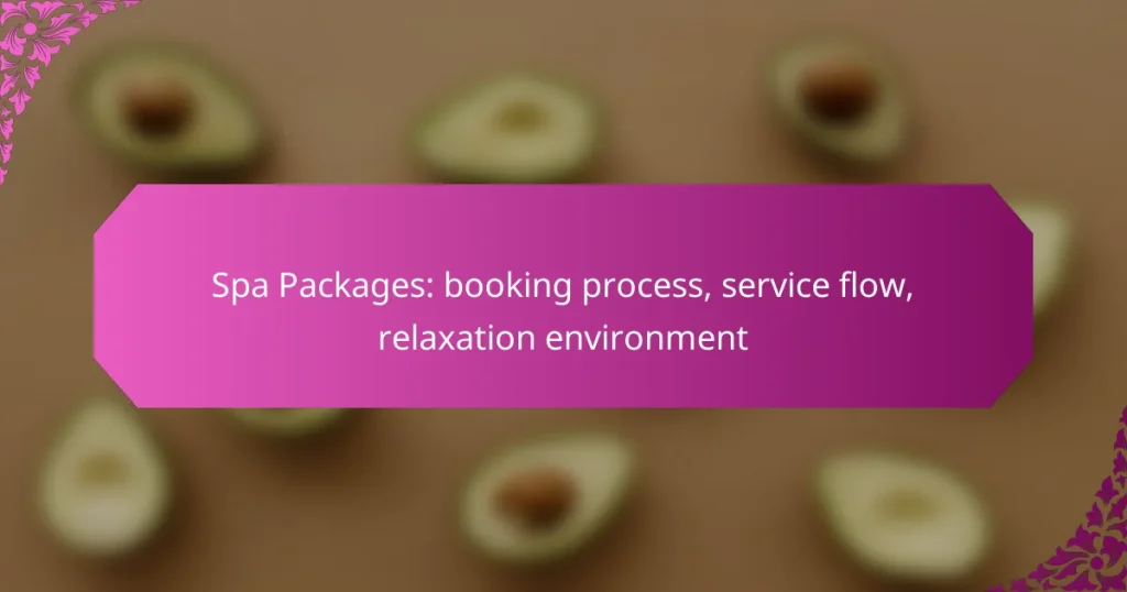 Spa Packages: booking process, service flow, relaxation environment