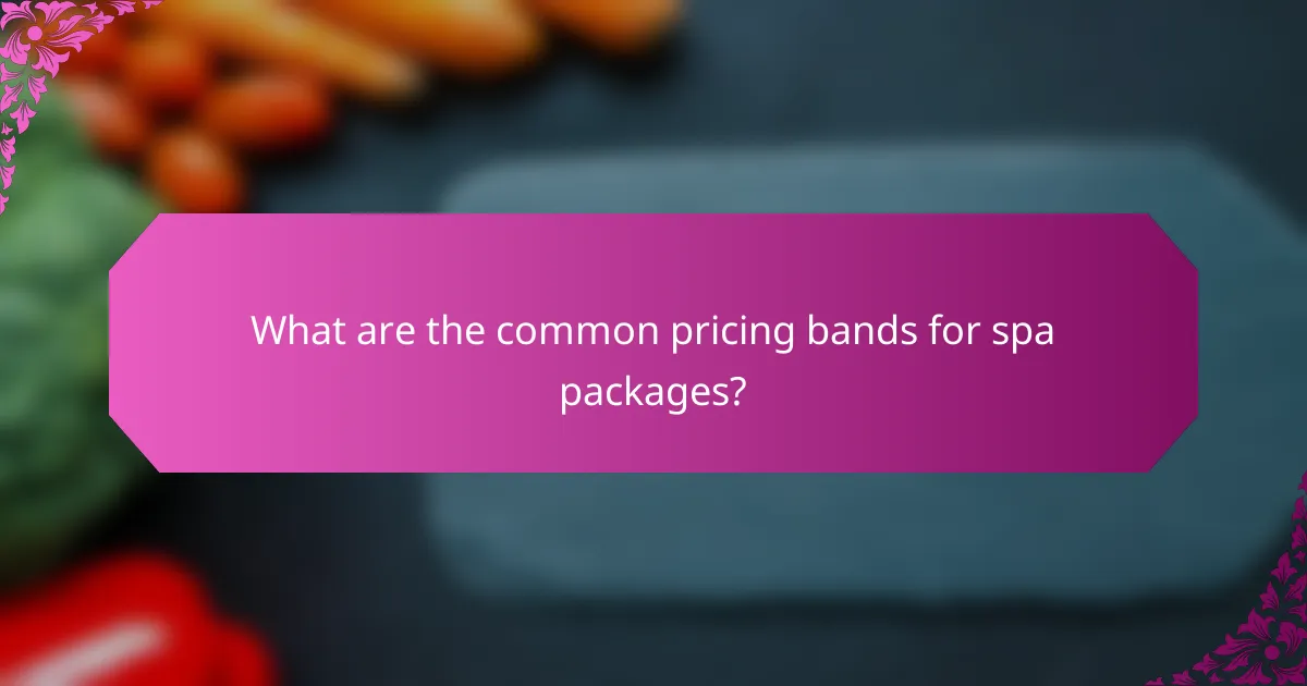 What are the common pricing bands for spa packages?