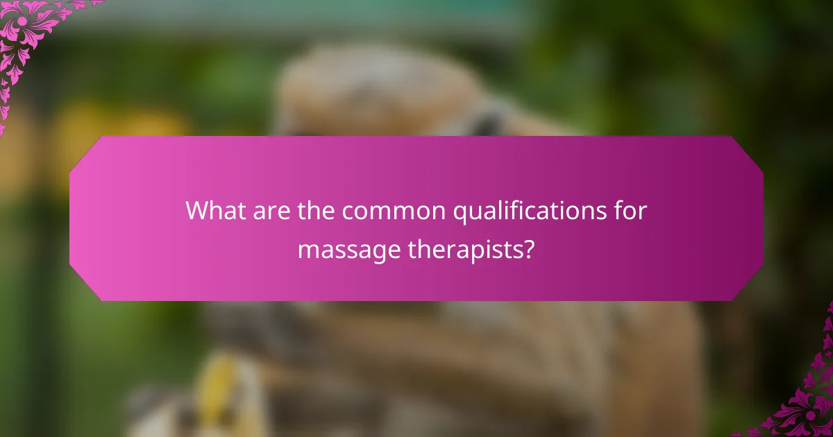 What are the common qualifications for massage therapists?