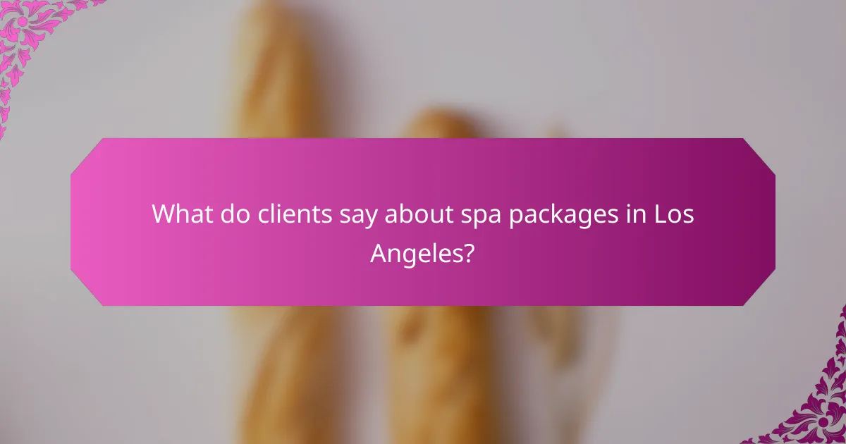 What do clients say about spa packages in Los Angeles?