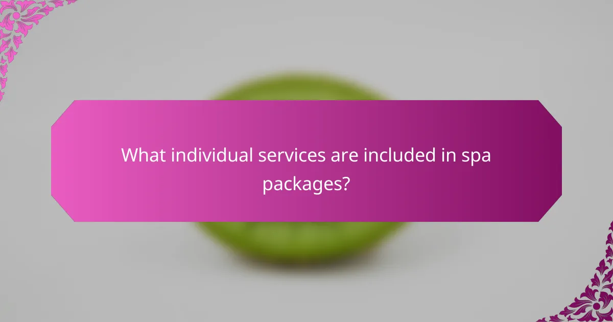 What individual services are included in spa packages?