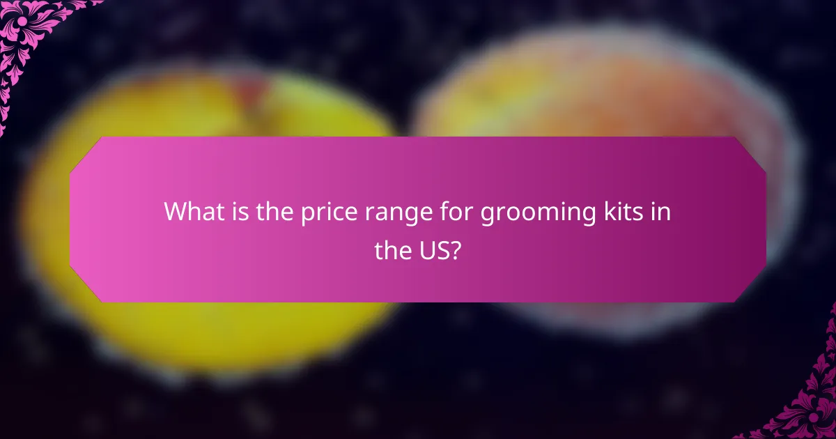 What is the price range for grooming kits in the US?