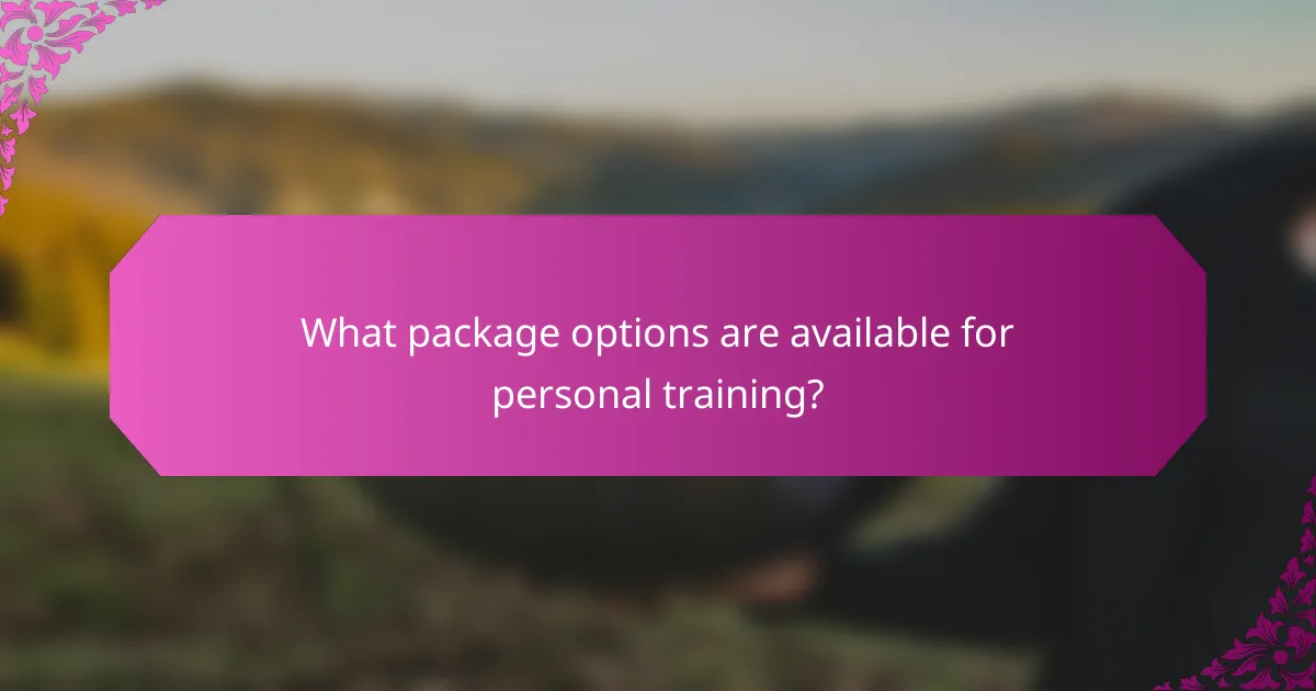 What package options are available for personal training?