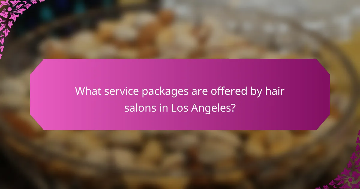 What service packages are offered by hair salons in Los Angeles?