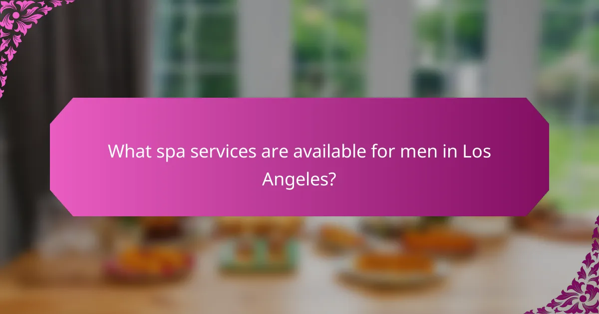 What spa services are available for men in Los Angeles?